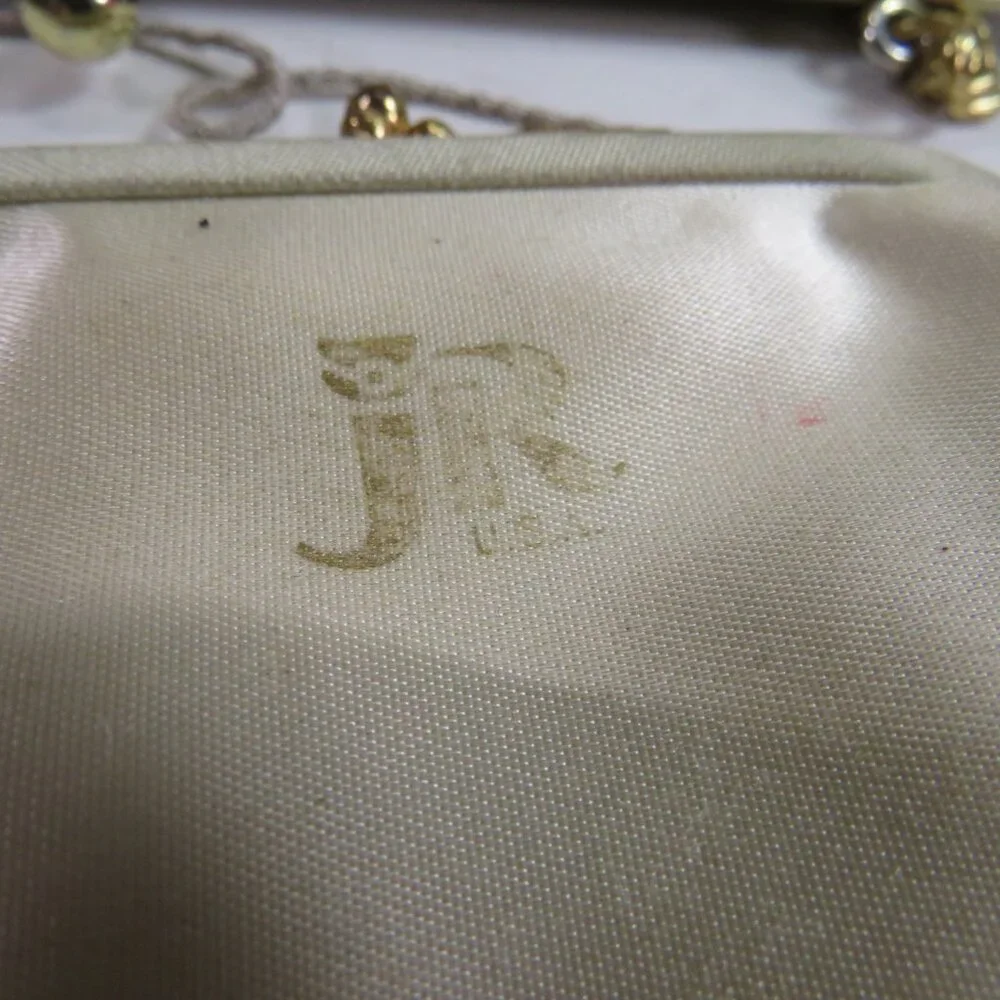 Vintage Julius Resnick Black Satin Evening Clutch | Mid Century MCM Purse Set